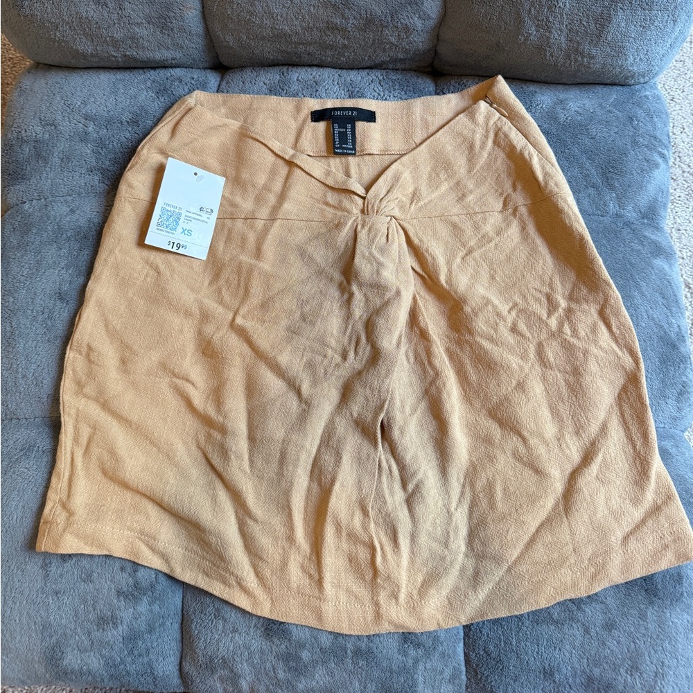 Forever 21 Beige Textured Mini Skirt